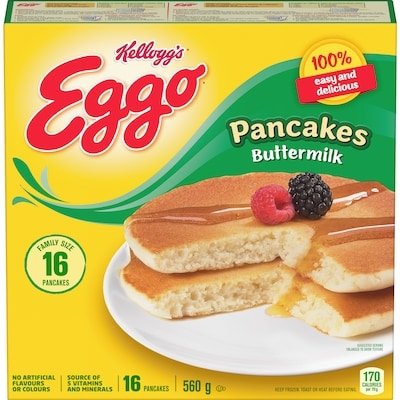 Kelloggs Eggo Pancakes Buttermilk Family Size 560 g, $0.89/100g