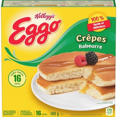 Kellogg’s Eggo Crêpes babeurre format familial 560 g, 0,89 $/100g