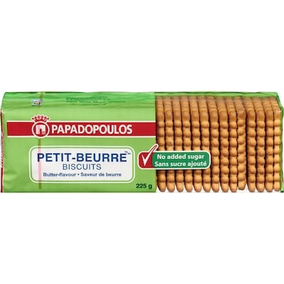 Papadopoulos Petit-beurre biscuits saveur de beurre 225 g, 1,28 $/100g