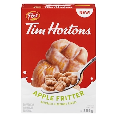 Post Tim Hortons Naturally Flavoured Cereal Apple Fritter 354 g, $1.55/100g