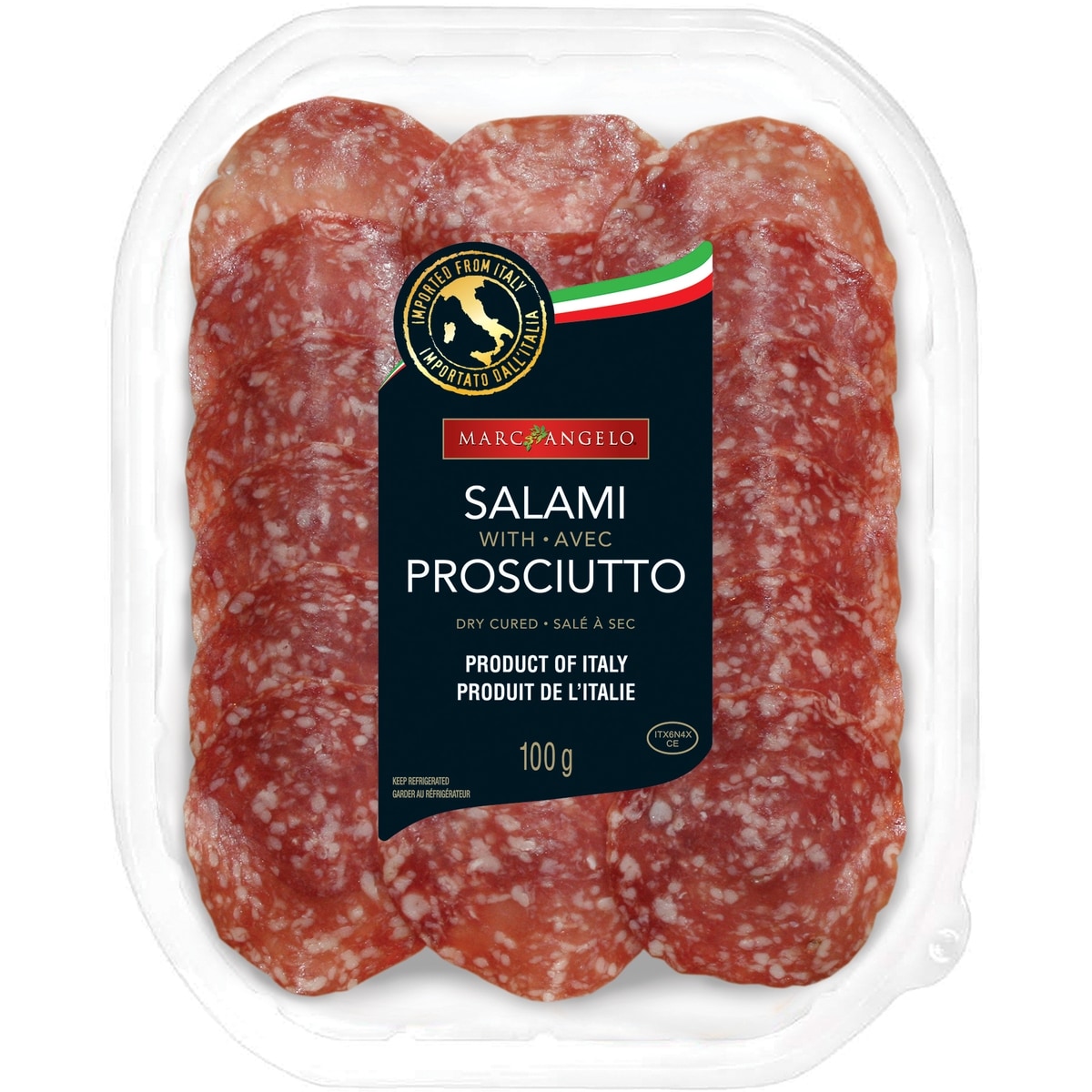 Marcangelo Salami With Prosciutto Dry Cured 100 g, $4.99/100g
