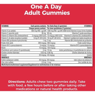 Gummies multivitamines pour adultes