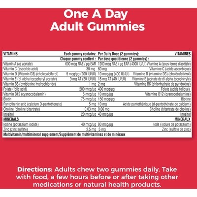 Gummies multivitamines pour adultes