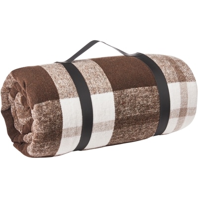 Life at Home Woven Plaid Sherpa Throw with Shoulder Strap - Cocoa 1 ea, $39.00/1ea