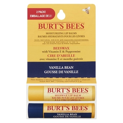 Burt's Bees 100% Natural Origin, Lip Balm, Beeswax & Vanilla Bean, 2 pack 4.25 g, $199.76/100g
