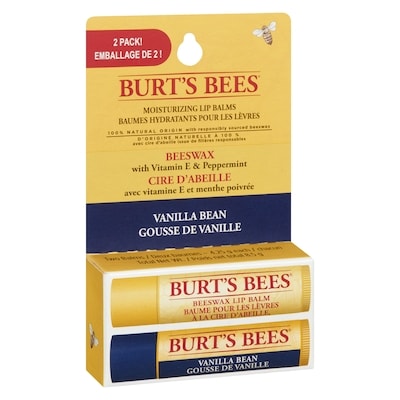 100% Natural Origin, Lip Balm, Beeswax & Vanilla Bean, 2 pack