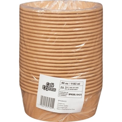 null Bol kraft 40 oz 25 ea, 0,38 $/1ch