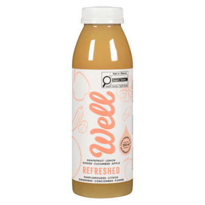 Well Refreshed  pomme + pamplemousse + citron + gingembre + concombre 333 ml, 1,80 $/100ml