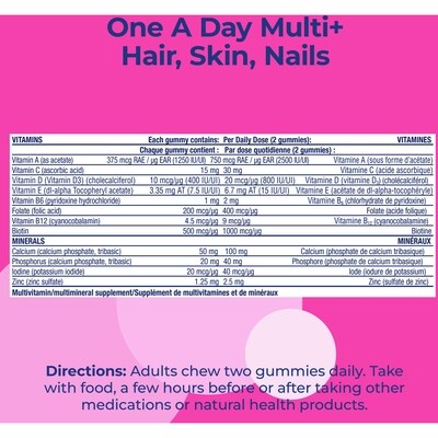 Gummies multivitamines Multi+ cheveux, peau et ongles