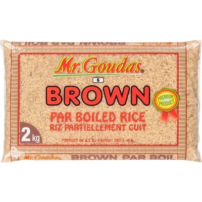 Mr Goudas Riz partiellement cuit brown 2 kg, 0,30 $/100g