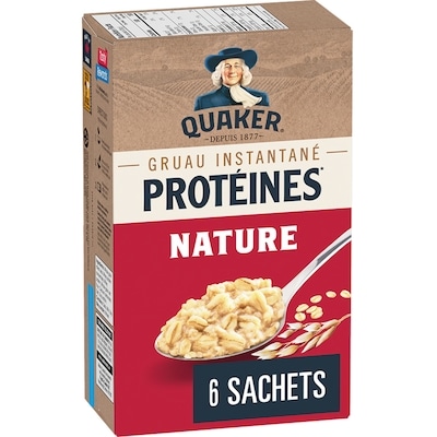 Quaker Protéines gruau instantané, Nature, 6 sachets 168 g, 3,57 $/100g