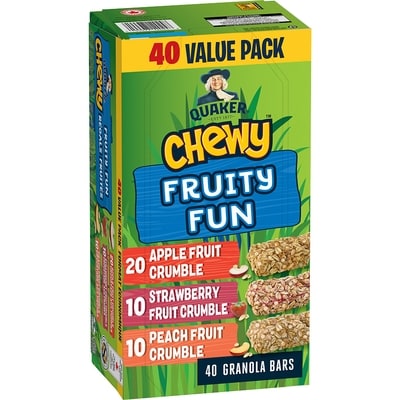 Quaker Chewy Fruity Fun Granola Bars, Variety Pack 40 bars 960 g, $1.77/100g