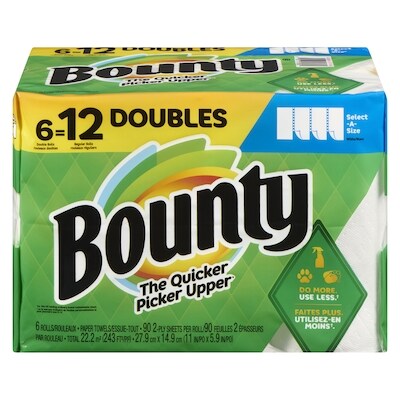 Bounty Essuie-tout 6=12 6 ea, 3,17 $/1ch