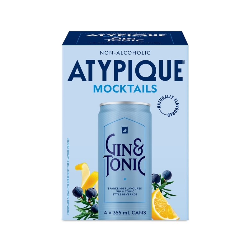 Atypique Non-Alcoholic Cocktail Gin & Tonic - 4x355.0 ml
