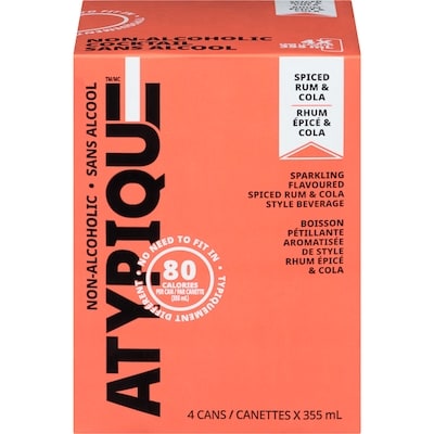 Atypique Cocktail sans alcool rhum épicé & cola 4x355.0 ml, 0,74 $/100ml
