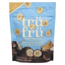 Banana de la nature, congelées fraiches et enrobées de beurre d'arachide et de chocolat noir