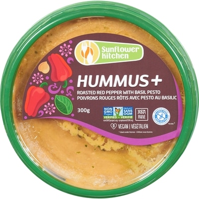 Sunflower Kitchen Hummus Roasted Red Pepper With Basil Pesto 300 g, $2.66/100g