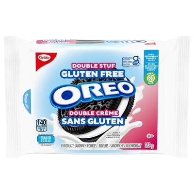 Christie OREO Gluten Free, Double Stuf Chocolate Sandwich Cookies 353 g, $2.69/100g