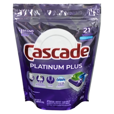 Cascade Platinum Plus Dishwasher Detergent, Fresh Scent, 21 Action Pacs 21 ea, $0.71/1ea