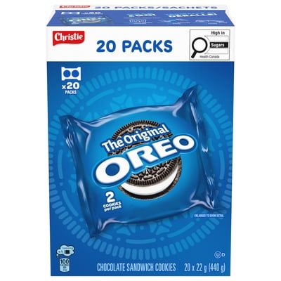 Christie OREO Chocolate Sandwich Cookies, Original Snack Packs, School Snacks 440 g, $2.61/100g