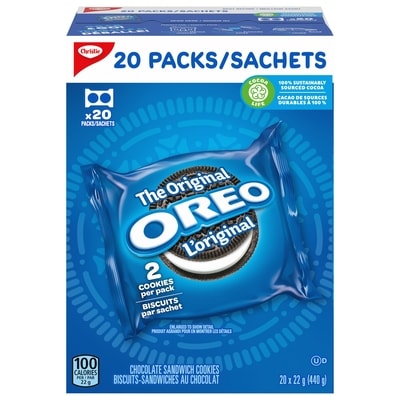 Christie OREO Chocolate Sandwich Cookies, Original Snack Packs, School Snacks 440 g, $2.50/100g