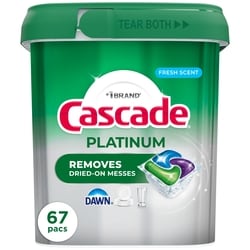 Cascade Platinum Dishwasher Detergent, Fresh Scent, 67 Pieces 67 ea, $0.30/1ea