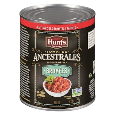 Hunt’s Ancestrales tomates récolte hâtive broyées 796 ml, 0,56 $/100ml