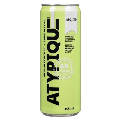 Atypique Cocktail sans alcool et faible en sucre, Mojito 355 ml, 1,12 $/100ml