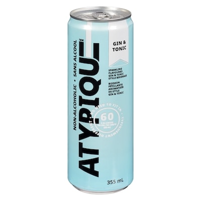 Atypique Non-Alcoholic Low Calories Cocktail, Gin & Tonic 355 ml, $1.12/100ml