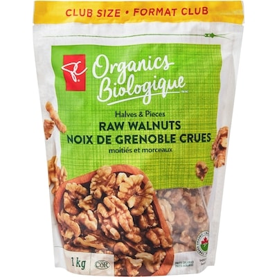 PC Organics Raw Walnuts Halves Pieces 1 kg 1 kg, $2.80/100g
