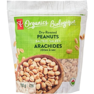 PC Organics Dry-Roasted Peanuts, Salted 700 g, $1.57/100g