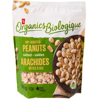 PC Biologique Arachides rôties à sec, salées 700 g, 1,43 $/100g