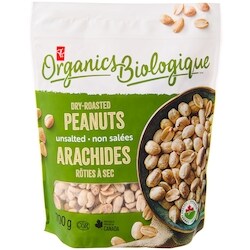 PC Biologique Arachides rôties à sec, non salées 700 g, 1,50 $/100g