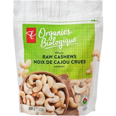 PC Organics Whole Raw Cashews 200 g 200 g, $3.25/100g