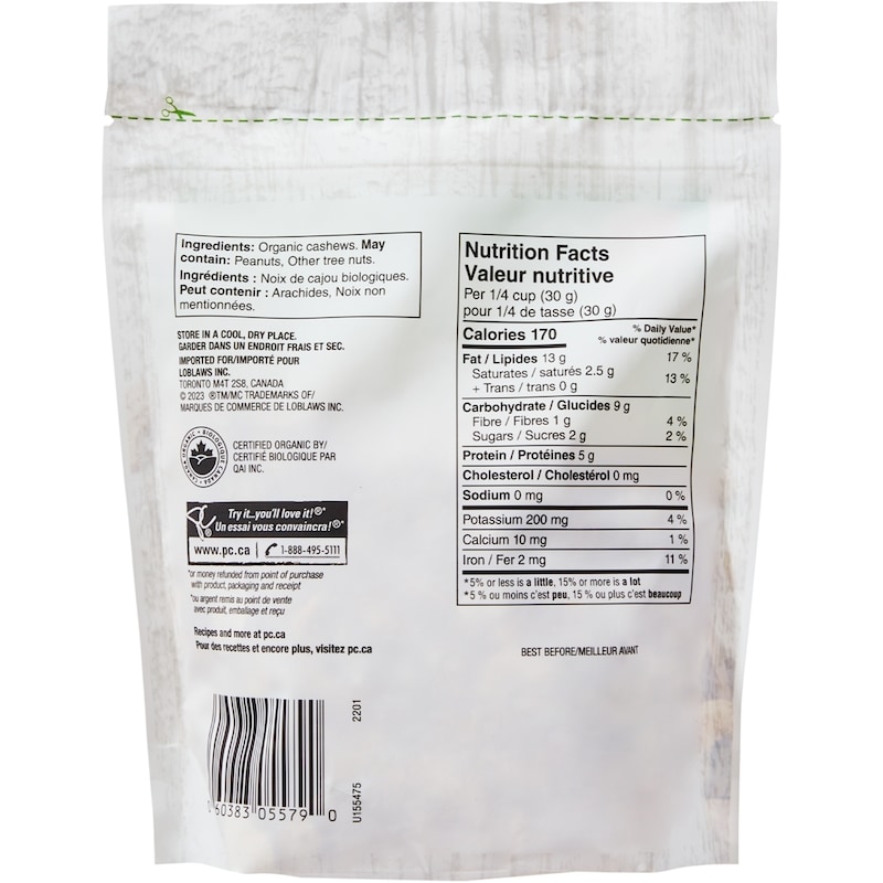 Whole Raw Cashews 200 g