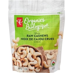PC Biologique Noix de cajou crues entières, 200 g 200 g, 3,50 $/100g