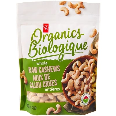 PC Biologique Noix de cajou crues entières, 200 g 200 g, 3,50 $/100g