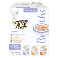 Purina Fancy Feast Creamy Broths Cat Treats Collection Variety Pack 12 Count 480 g, $3.54/100g