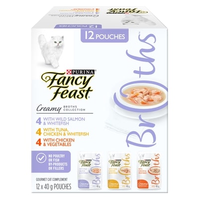 Purina Fancy Feast Creamy Broths Cat Treats Collection Variety Pack 12 Count 480 g, $3.33/100g