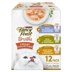Purina Fancy Feast Creamy Broths Cat Treats Collection Variety Pack 12 Count 480 g, $3.54/100g