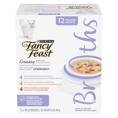 Purina Creamy Broths Collection Variety Pack, Cat Food Complement 480 g, $3.54/100g
