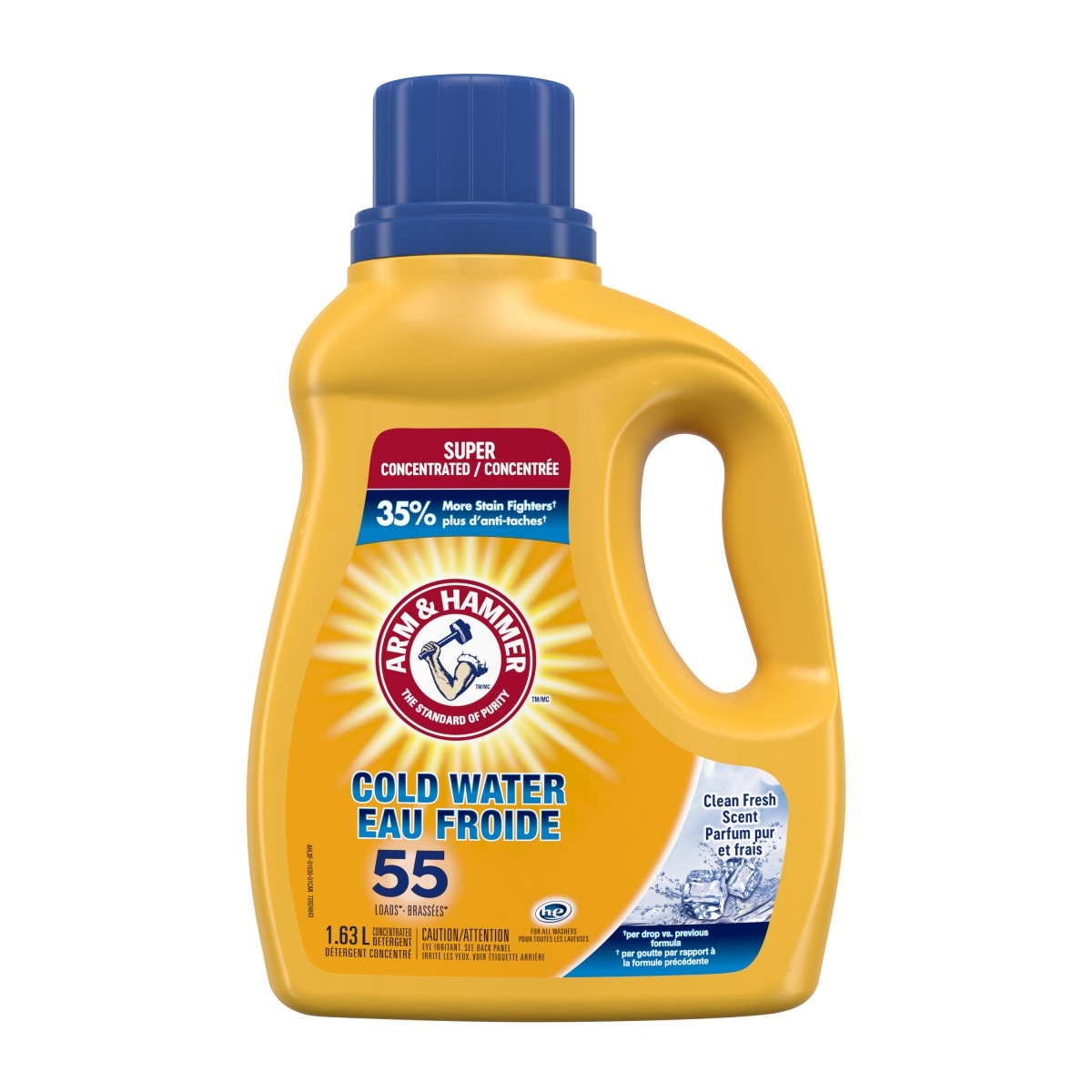 Arm & Hammer Cold Water Laundry Detergent Liquid Soap, Clean Fresh Scent, 55 Loads 1.63 l, $0.52/100ml