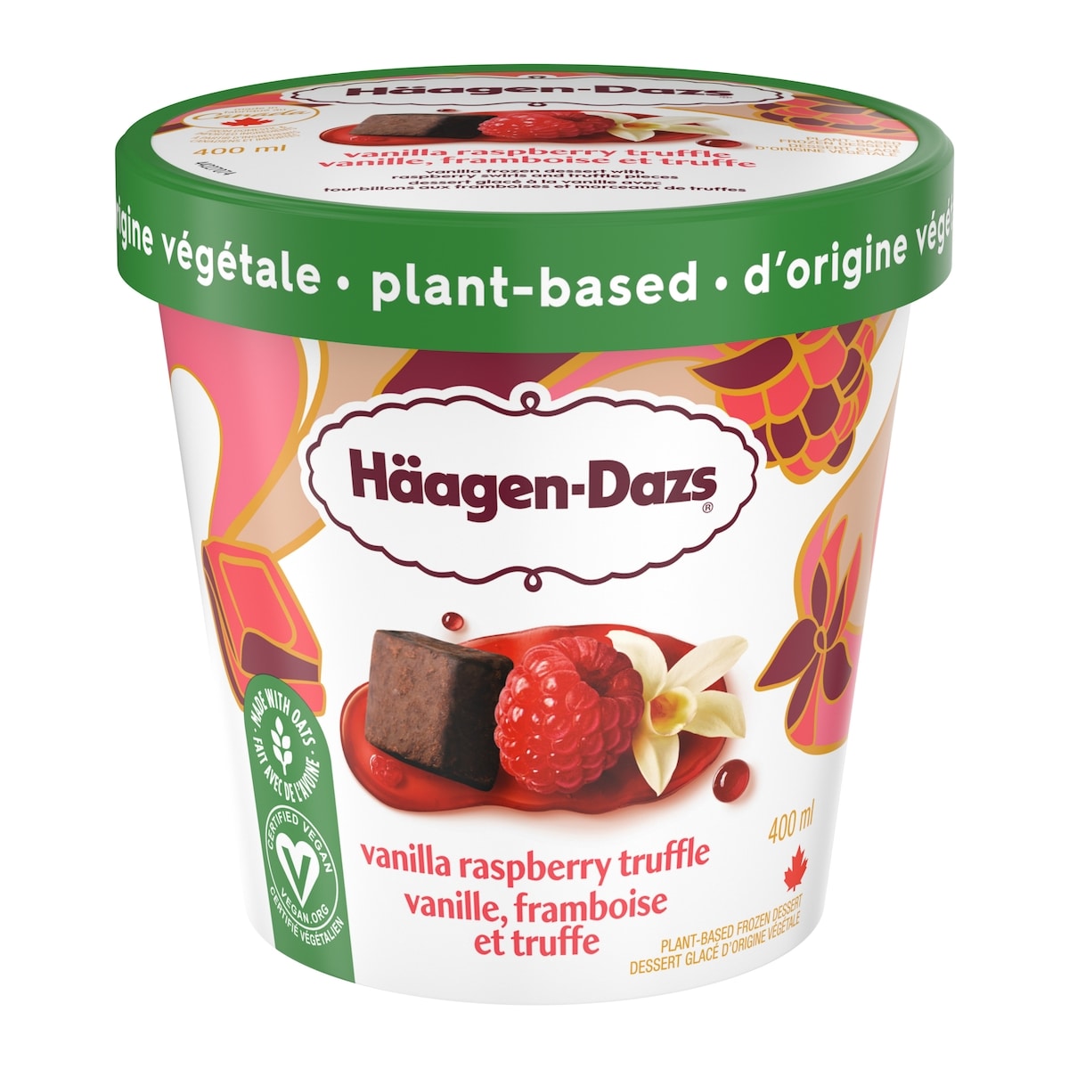Haagen Dazs Plant-based Vanilla Raspberry Truffle Frozen Dessert 400 ml, $1.75/100ml