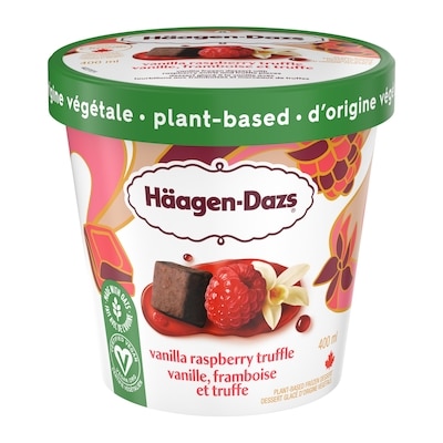 Haagen Dazs Plant-based Vanilla Raspberry Truffle Frozen Dessert 400 ml, $1.75/100ml