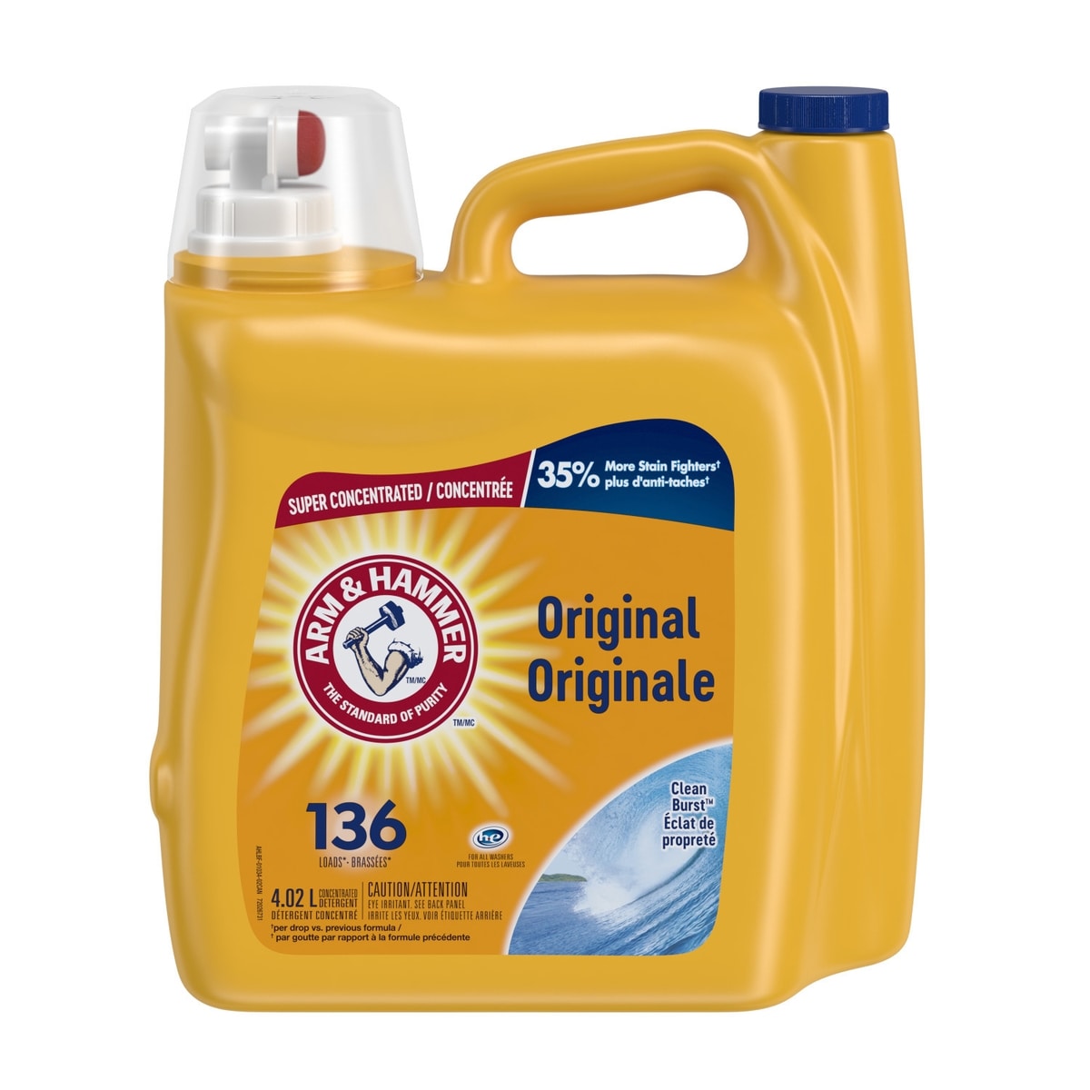 Arm & Hammer Laundry Detergent Liquid Soap, Clean Burst, 136 Loads 4.02 l, $0.50/100ml