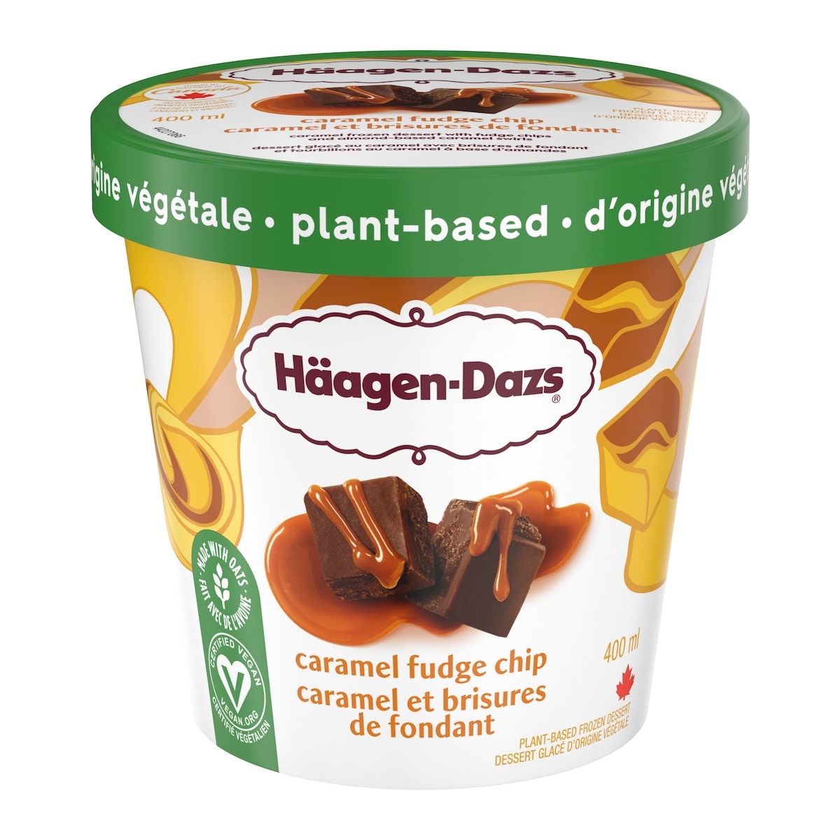 Haagen Dazs Plant-based Caramel Fudge Chip Frozen Dessert 400 ml, $1.75/100ml