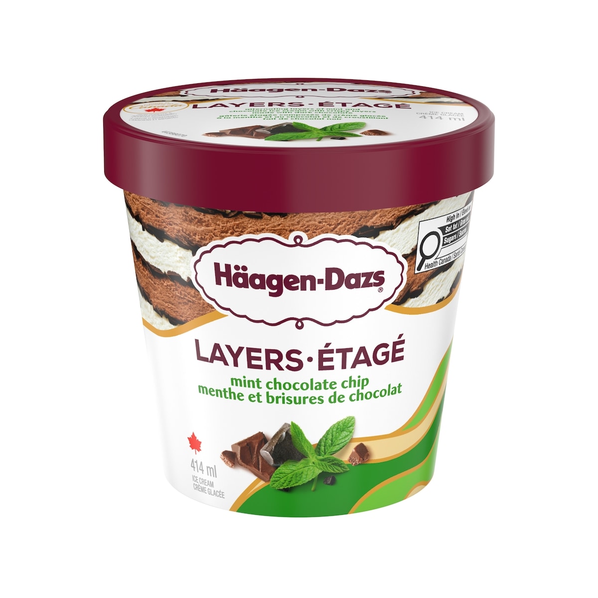 Haagen Dazs Layers Mint Chocolate Chip Ice Cream 414 ml, $1.57/100ml