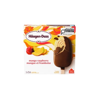 Haagen Dazs Mango Raspberry Ice Cream Bars 216 ml, $2.55/100ml