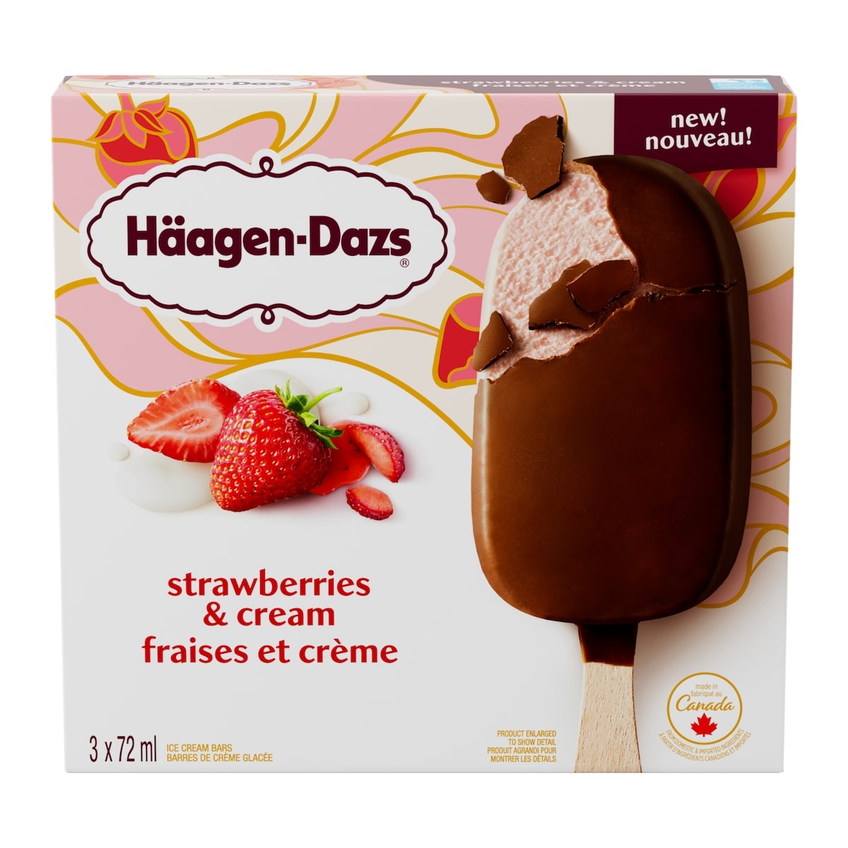 Haagen Dazs Strawberries and Cream Ice Cream Bars 216 ml, $3.24/100ml