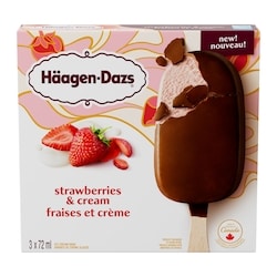 Haagen Dazs Strawberries and Cream Ice Cream Bars 216 ml, $2.55/100ml